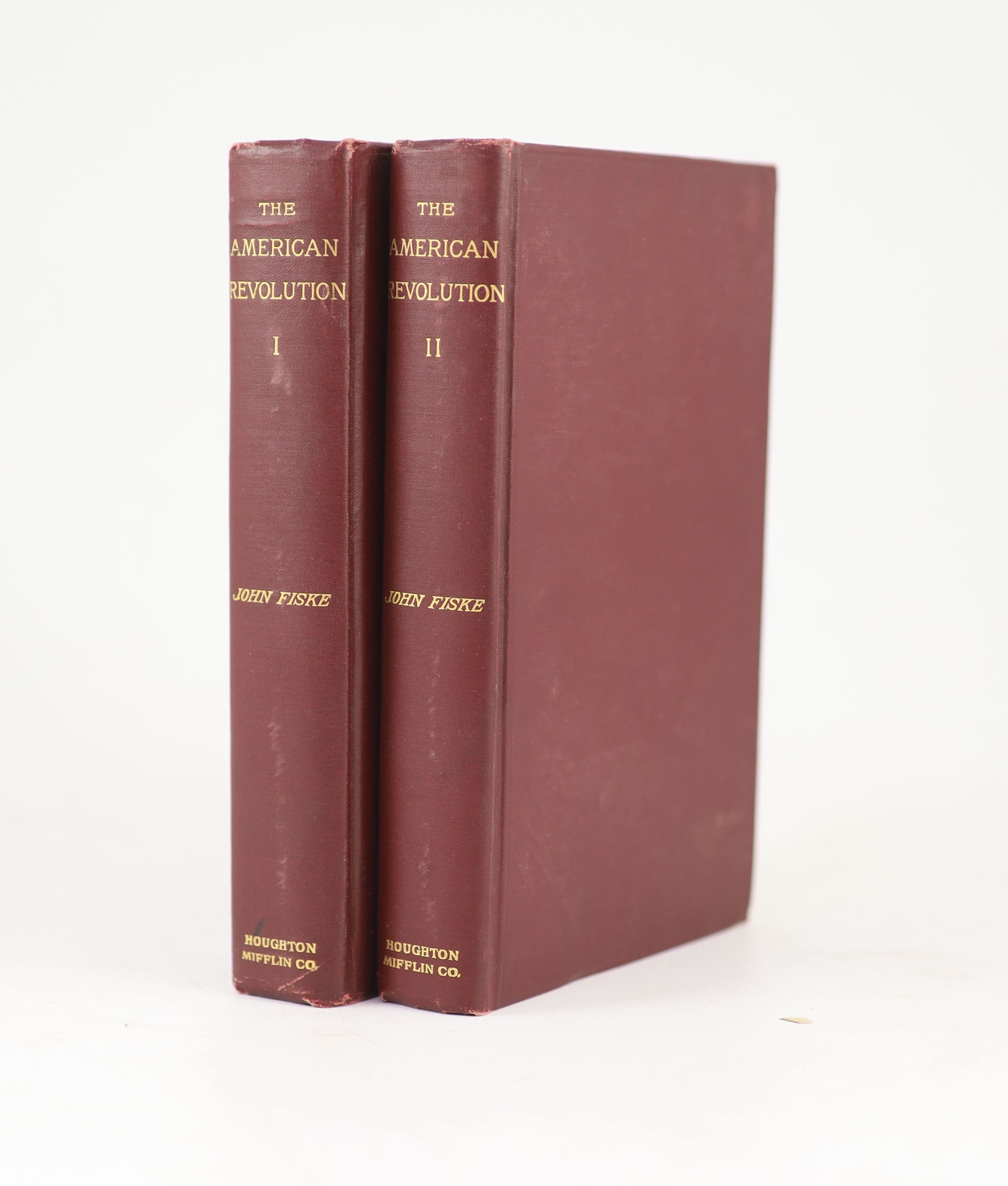 Fiske, John - The American Revolution. 2 vols. 15 plates, with guards to the 2 frontis. Red cloth with gilt letters direct and gilt top edge. Houghton Mifflin Company, Boston and New York, 1891.